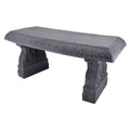 Outdoor Fiber-Clay Garden Bench in Grey Stone Finish *