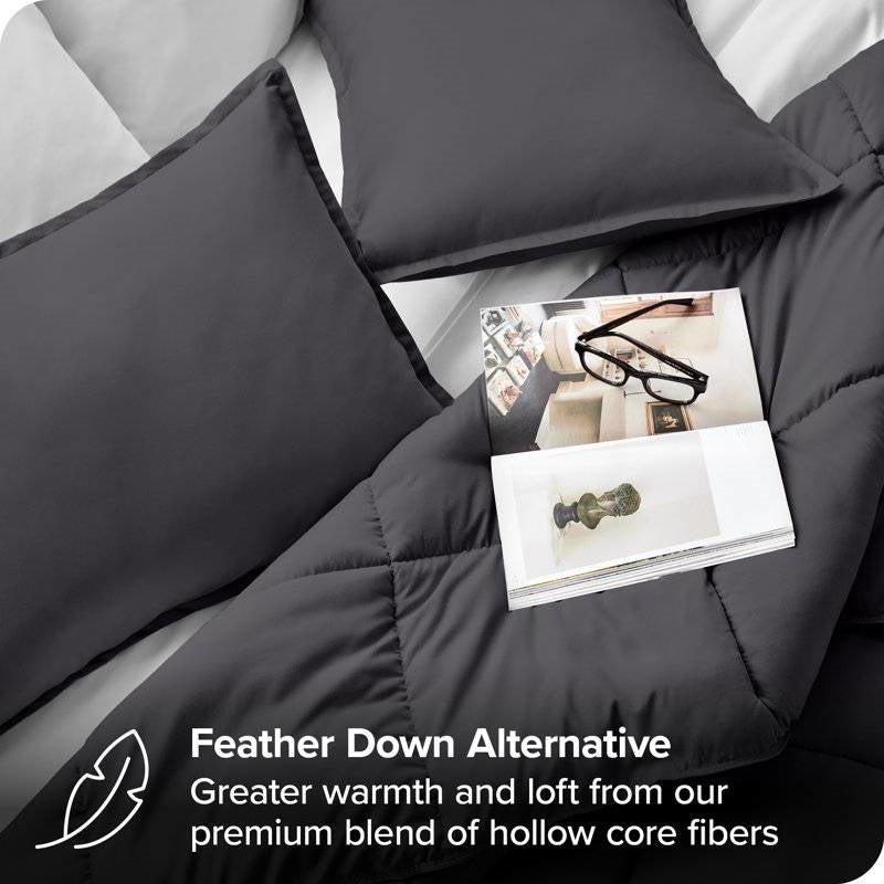 Down Alternative Comforter Set in Grey