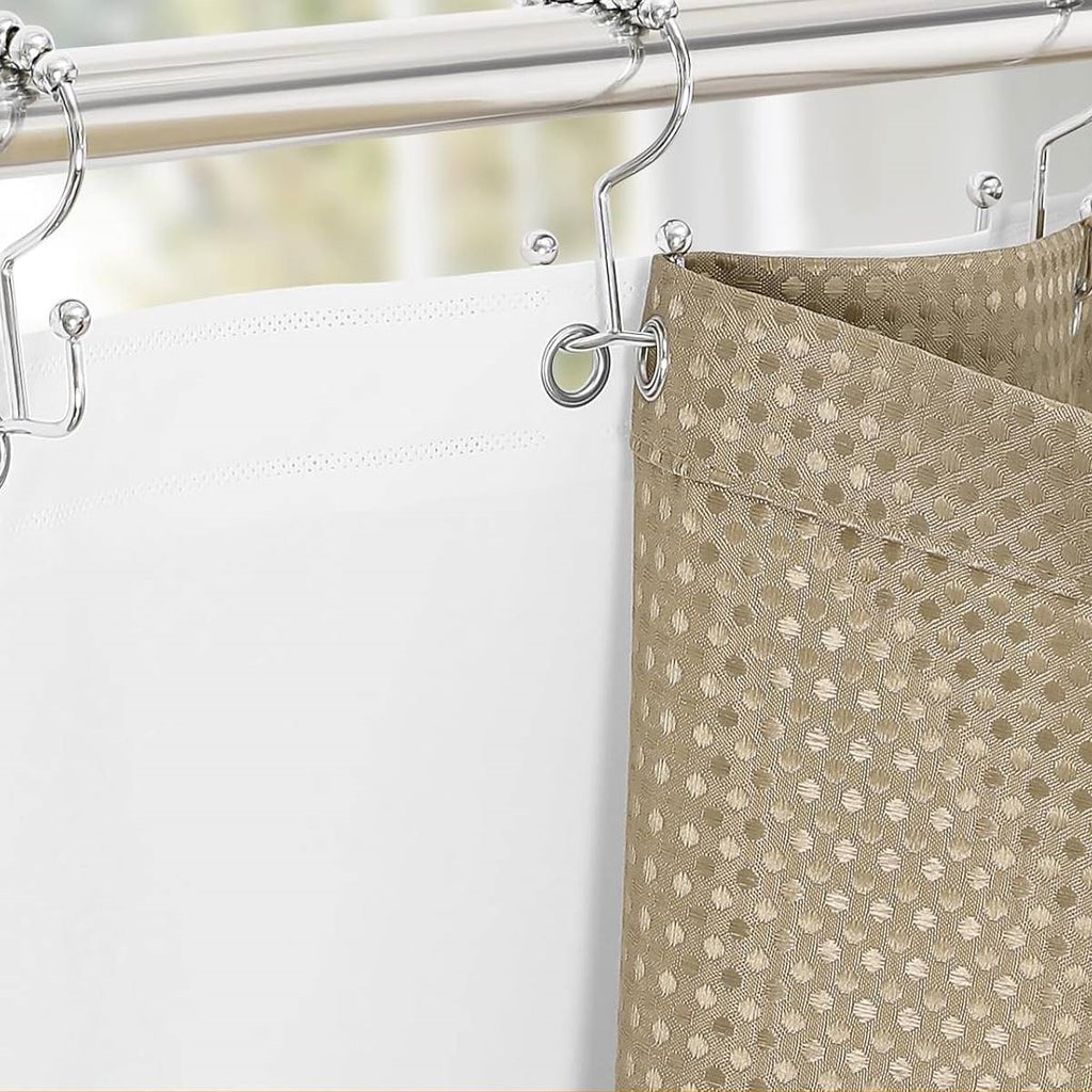 72"W x 72"H Waffle Textured 3 in 1 Shower Curtain Set