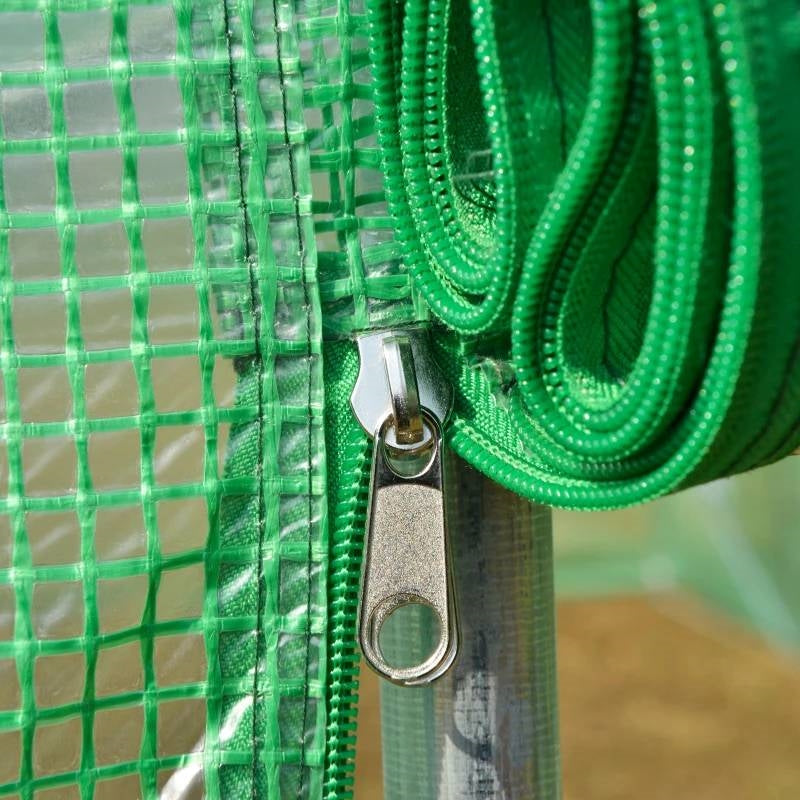 26.2 ft x 9.7 ft Outdoor Walk-in Greenhouse with Green PE Cover and Steel Frame *