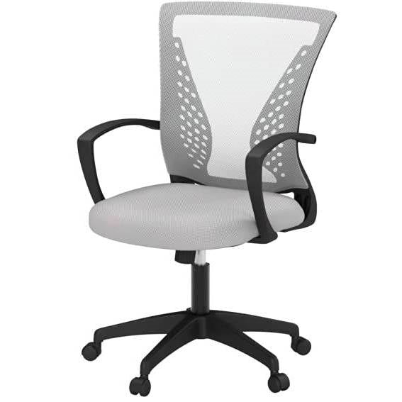 Modern Mid-Back Office Desk Chair Ergonomic Mesh with Armrest on Wheels