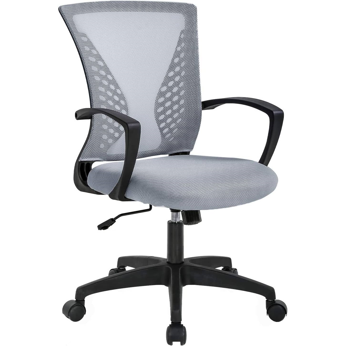Modern Mid-Back Office Desk Chair Ergonomic Mesh with Armrest on Wheels
