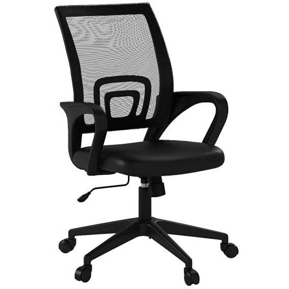 Modern Mid-Back Office Desk Chair Ergonomic Mesh with Armrest on Wheels