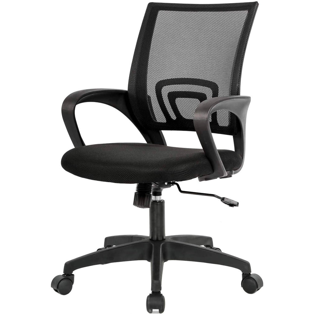 Modern Mid-Back Office Desk Chair Ergonomic Mesh with Armrest on Wheels