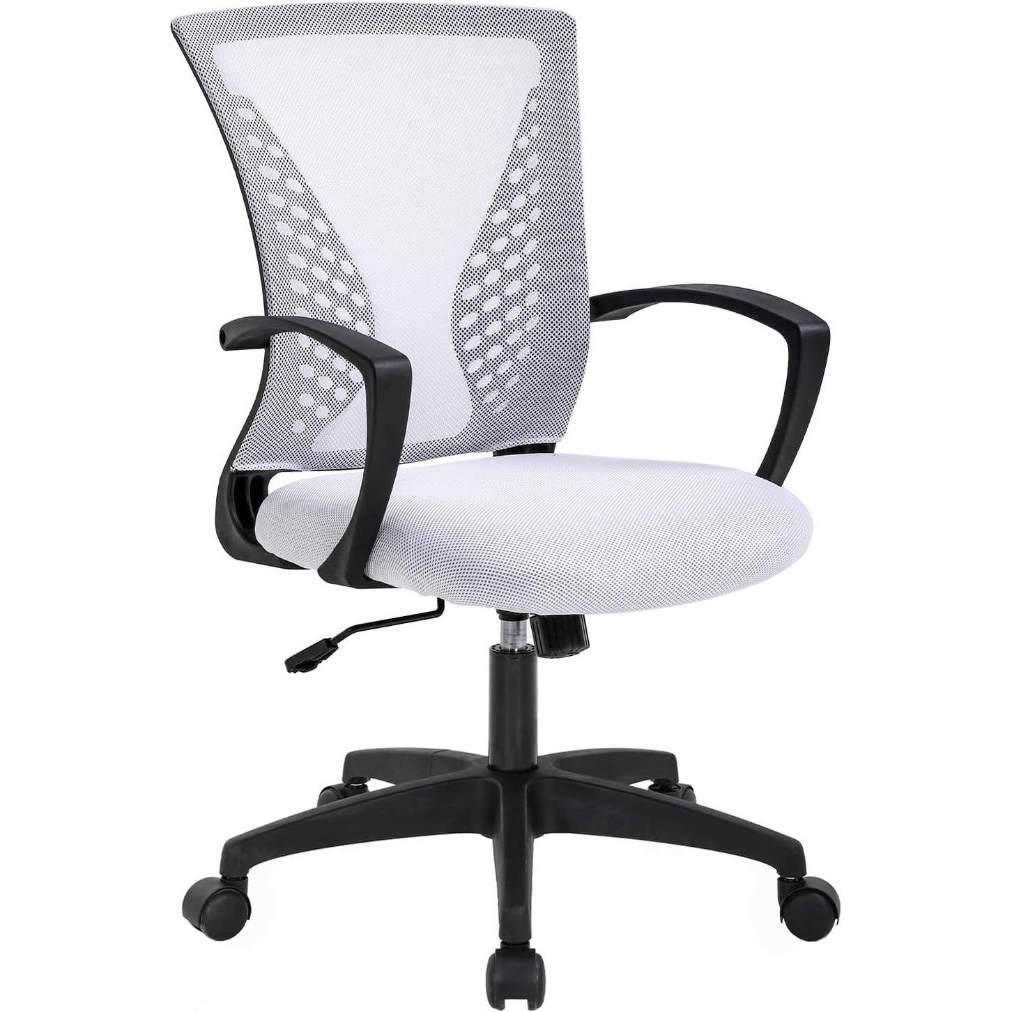 Modern Mid-Back Office Desk Chair Ergonomic Mesh with Armrest on Wheels