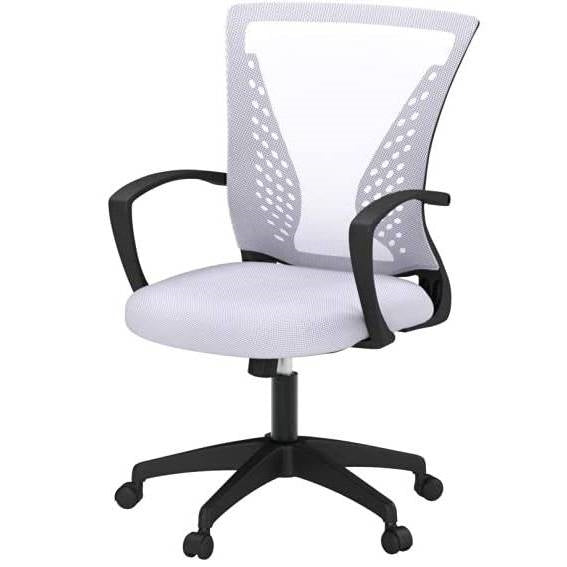 Modern Mid-Back Office Desk Chair Ergonomic Mesh with Armrest on Wheels