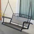Wrought Iron Outdoor Patio 4-Ft Porch Swing in Black *