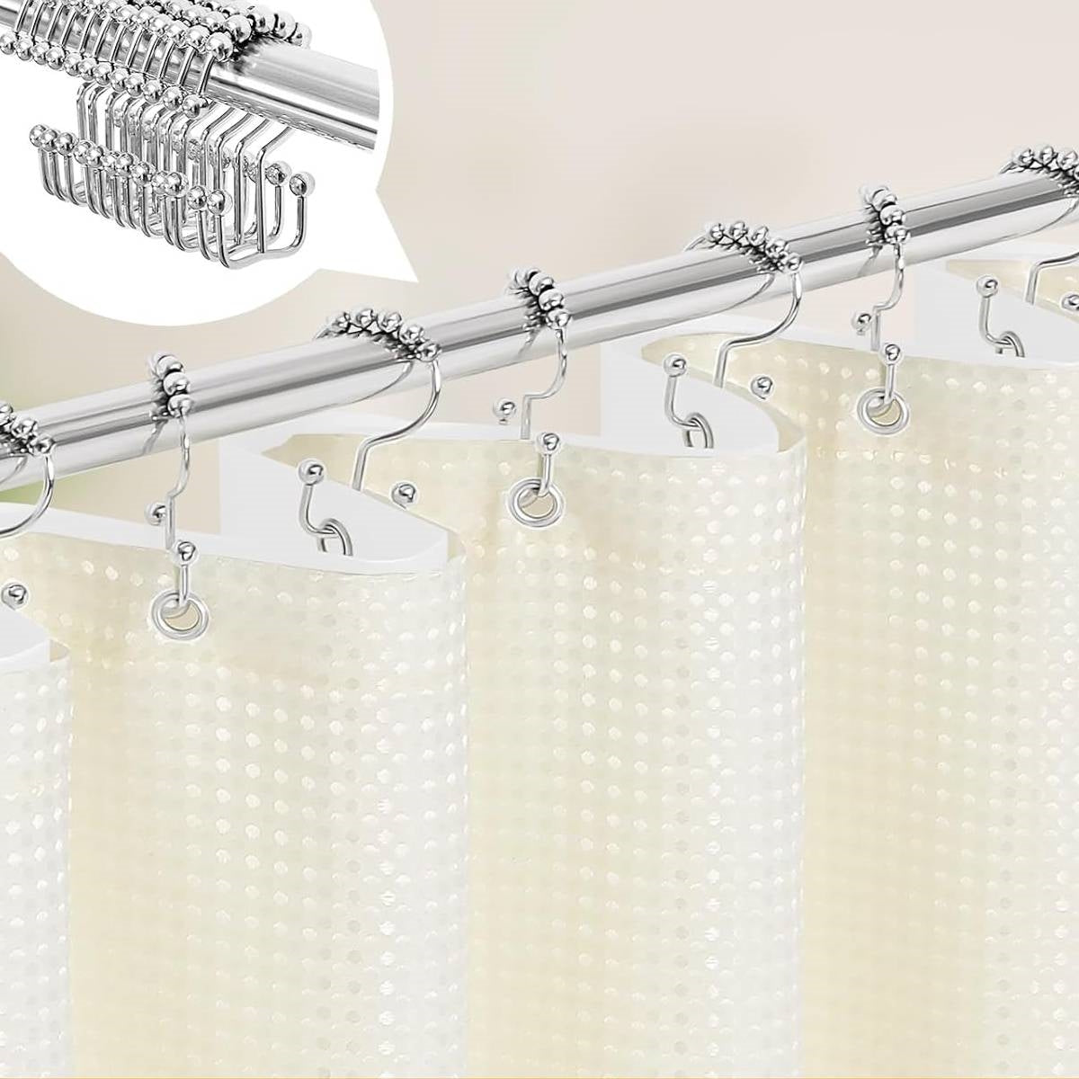 72"W x 72"H Waffle Textured 3 in 1 Shower Curtain Set