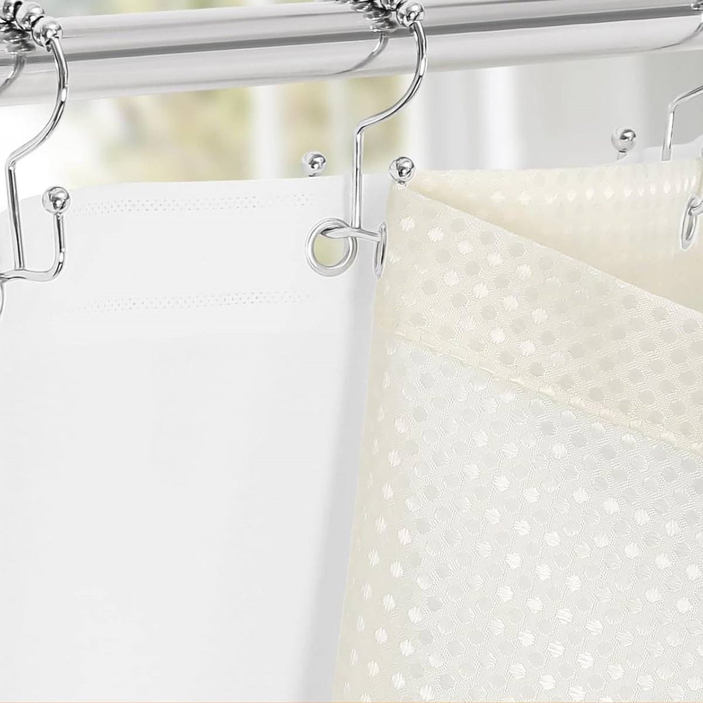 72"W x 72"H Waffle Textured 3 in 1 Shower Curtain Set