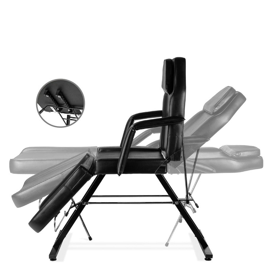 Black Adjustable Massage Bed Salon Chair w/ Hydraulic Stool