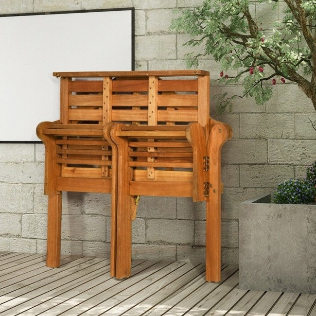 FarmHome Folding 2 Seater Garden Eucalyptus Bench *