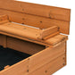 Sturdy Brown Cedar Kids Complete Seated Bench Sandbox