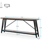 Heavy Duty 70-inch Industrial Wood Top Sofa Table with Metal Frame in Four Colors