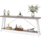 Heavy Duty 70-inch Industrial Wood Top Sofa Table with Metal Frame in Four Colors