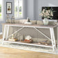 Heavy Duty 70-inch Industrial Wood Top Sofa Table with Metal Frame in Four Colors