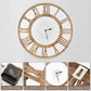 20-inch Classic Farmhouse Natural Wood Roman Numerals Wall Clock