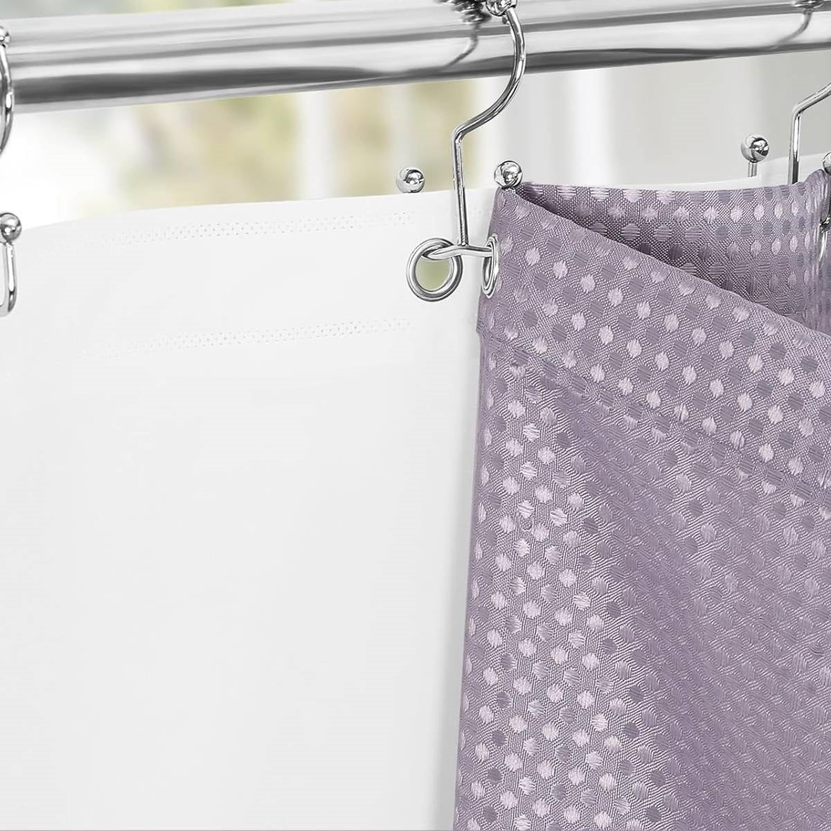 72"W x 72"H Waffle Textured 3 in 1 Shower Curtain Set