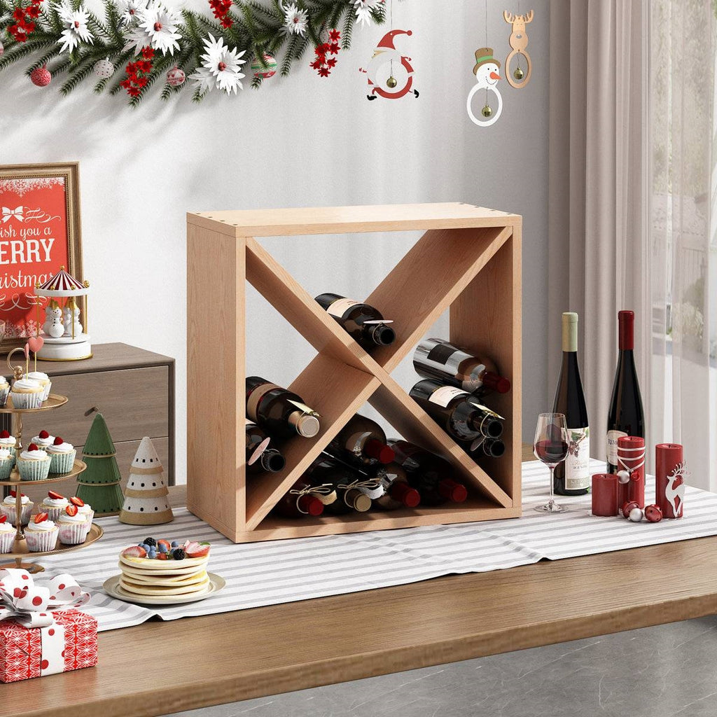 24 Bottle Solid Wood Stackable Modular Wine Rack