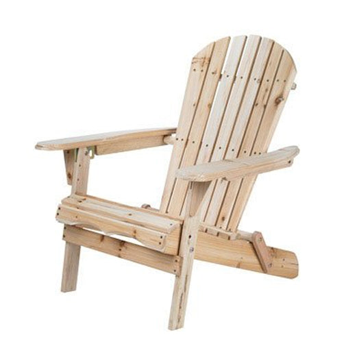 Folding Adirondack Chair for Patio Garden in Natural Wood Finish