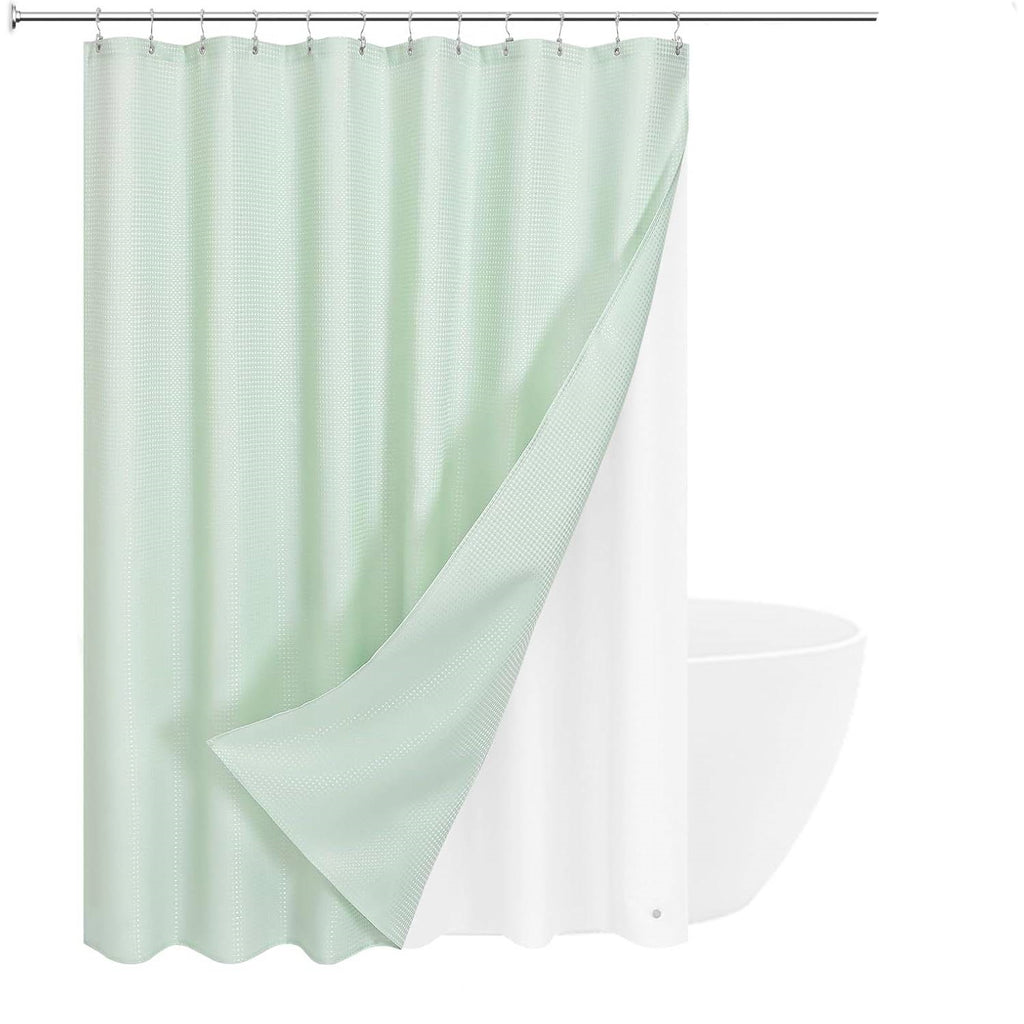 72"W x 72"H Waffle Textured 3 in 1 Shower Curtain Set