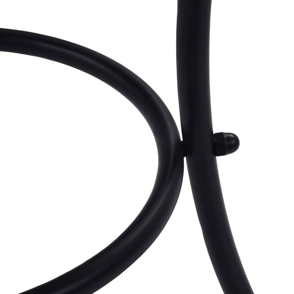 Round Outdoor Patio Bistro Table Grey/Orange Mosaic Tiles and Metal Frame *