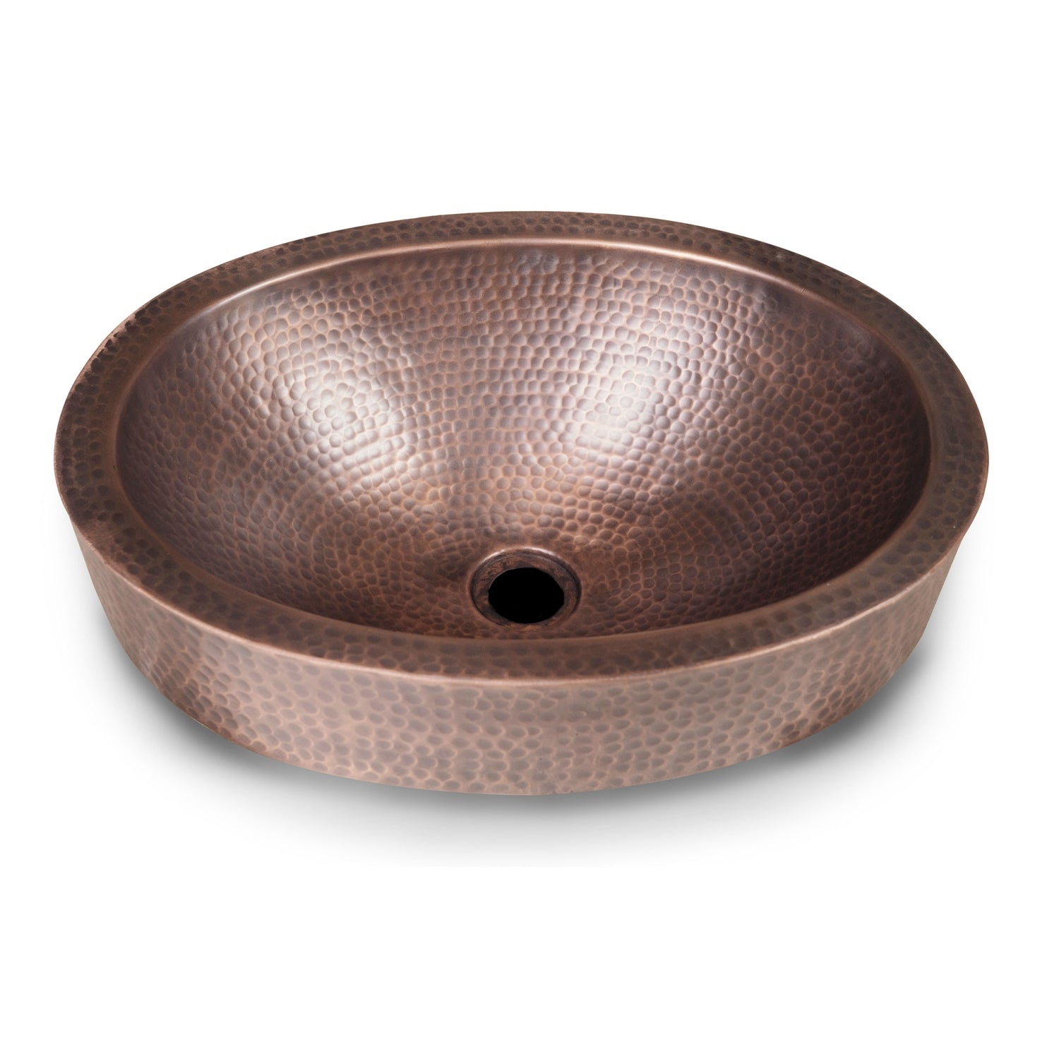Oval Hammered Copper Bathroom Sink Drop-in or Vessel (Faucet NOT Included)