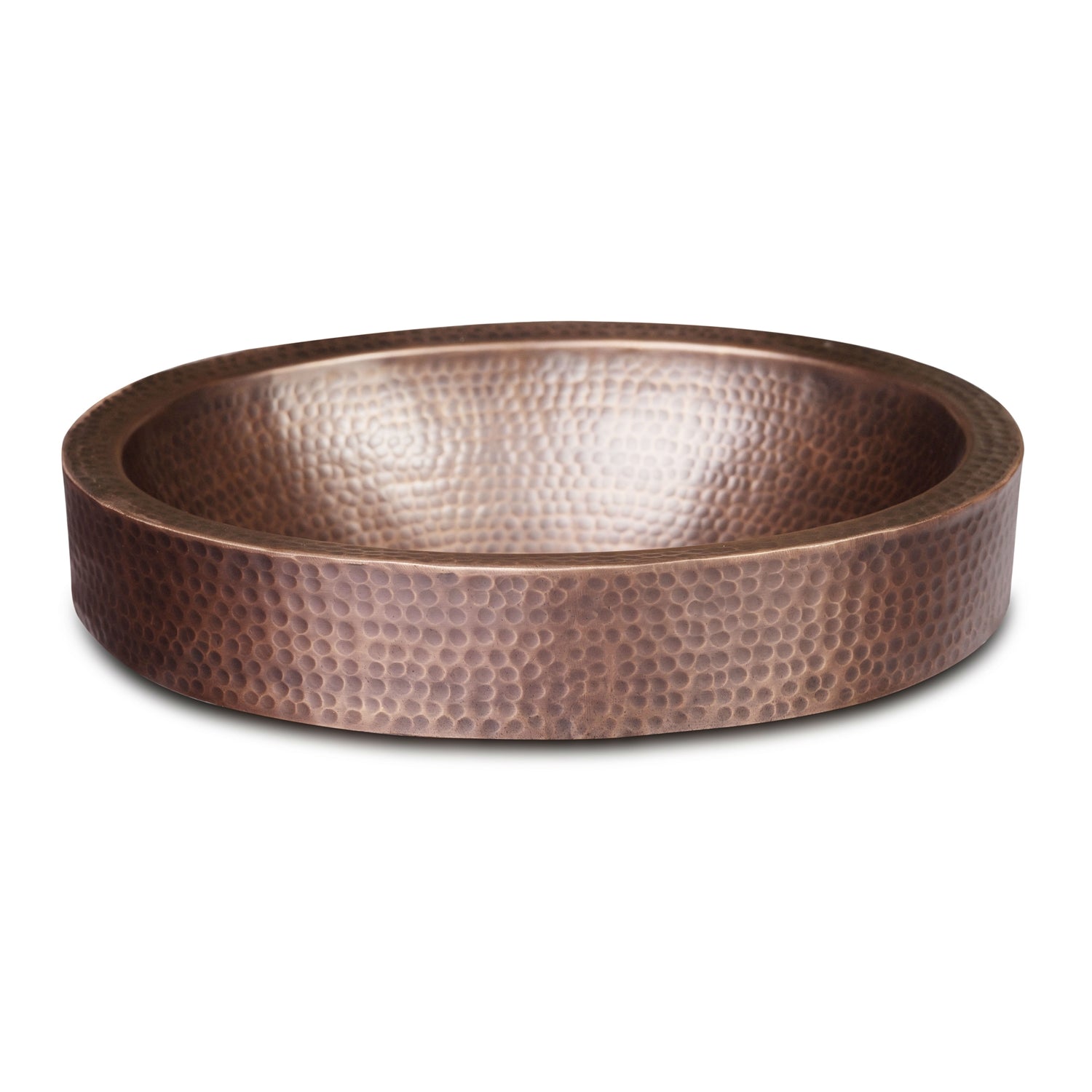 Oval Hammered Copper Bathroom Sink Drop-in or Vessel (Faucet NOT Included)