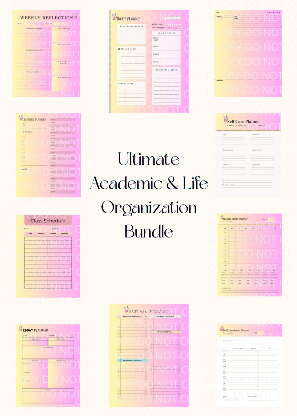Ultimate Academic & Life Organization Bundle in PNG JPG PDF SVG PPTX