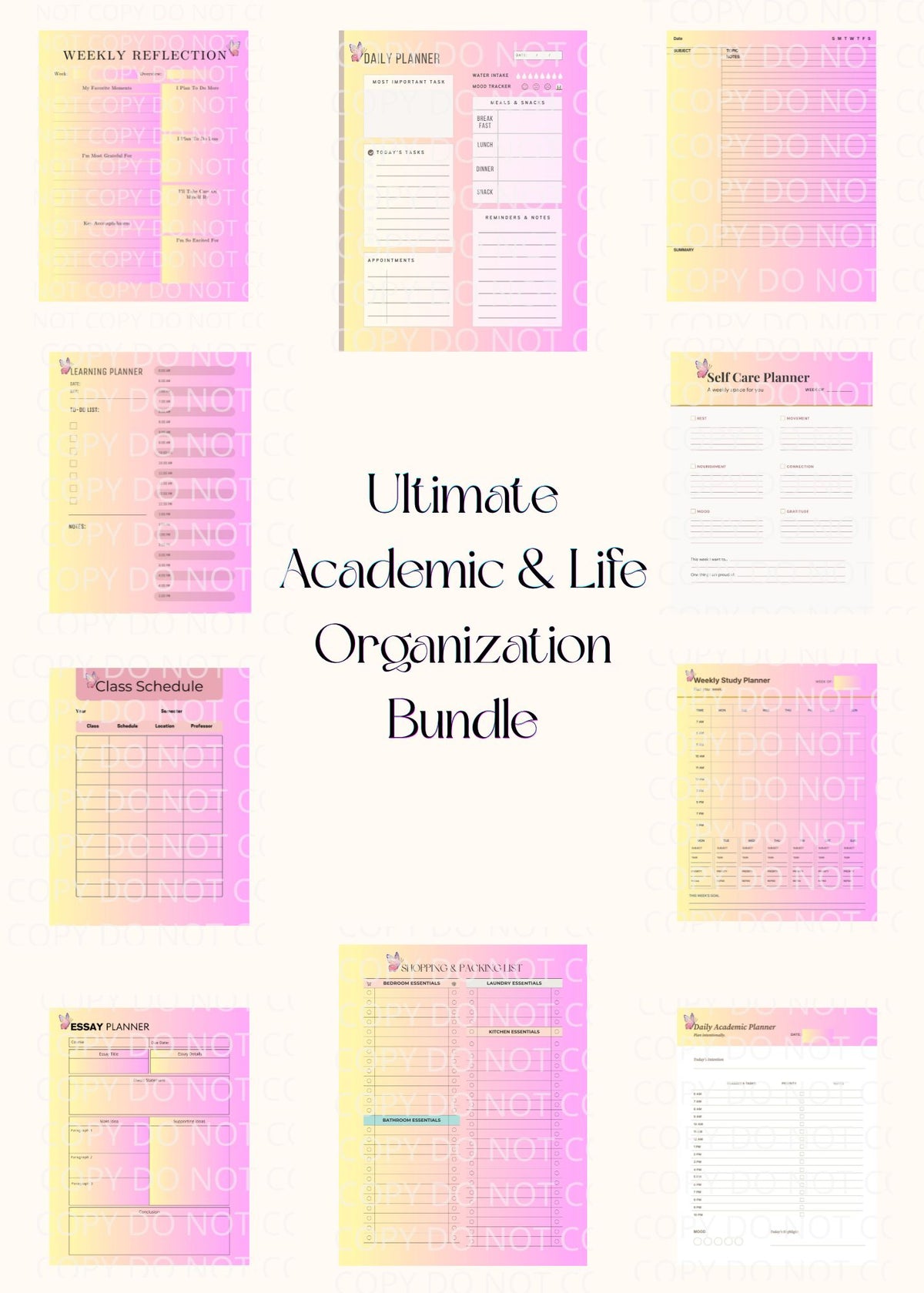 Ultimate Academic & Life Organization Bundle in PNG JPG PDF SVG PPTX