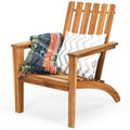 Indoor/Outdoor Acacia Wood Adirondack Lounge Armchair - Natural *
