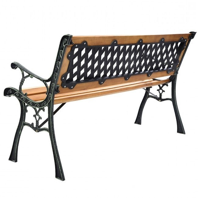 FarmHome Outdoor Patio Park Cast Iron Garden Porch Chair Bench *
