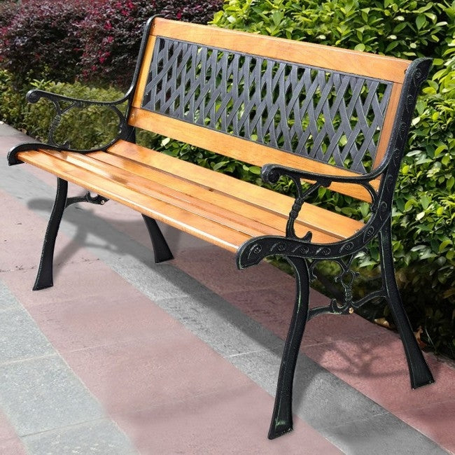 FarmHome Outdoor Patio Park Cast Iron Garden Porch Chair Bench *