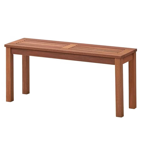 Solid Wood Outdoor 2-Seat Backless Garden Bench in Natural Finish *