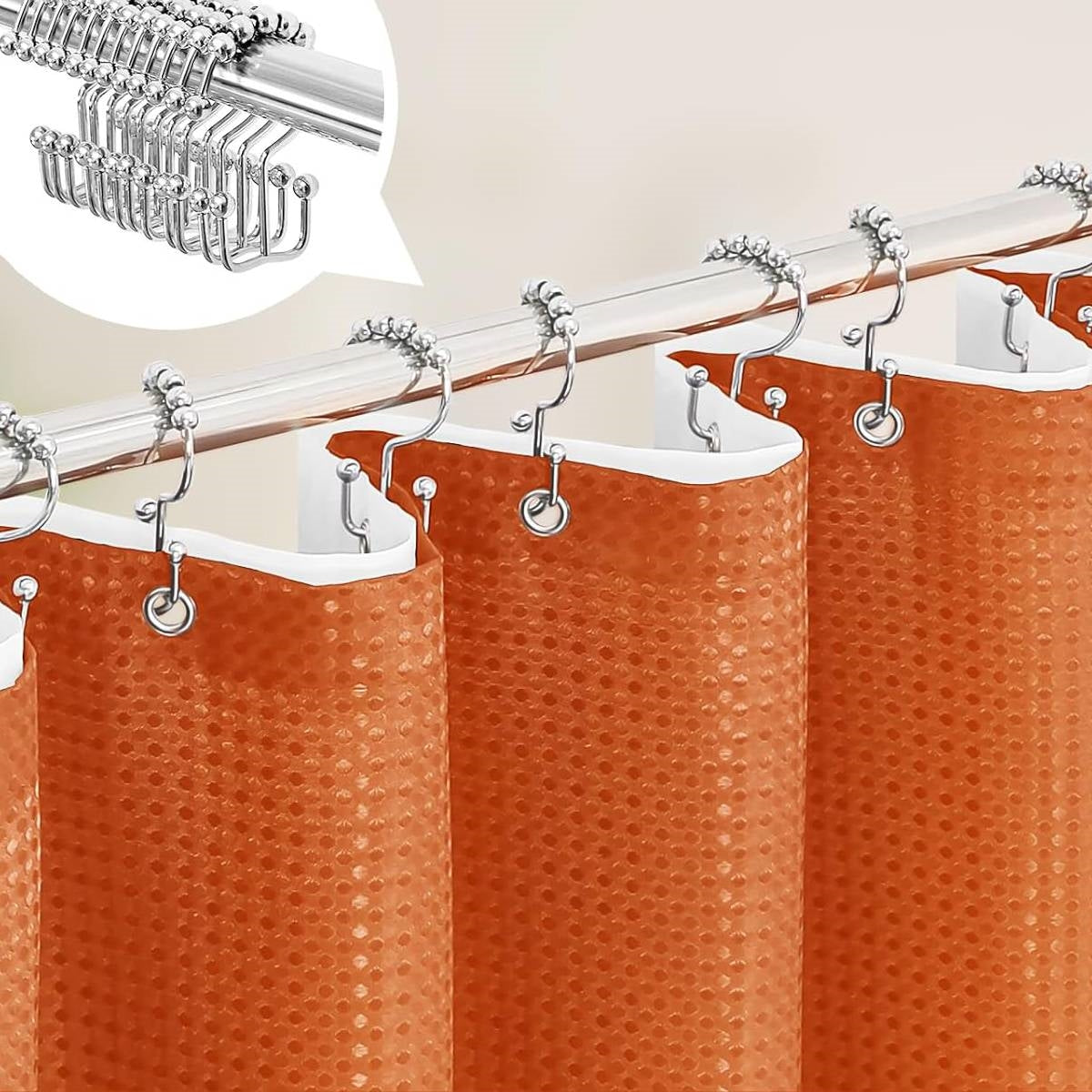 72"W x 72"H Waffle Textured 3 in 1 Shower Curtain Set