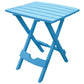 Pool Blue Folding Side Table in Durable Patio Furniture Plastic Resin