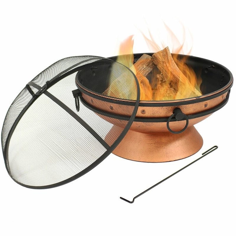 Cauldron Steel Wood Burning Fire Pit with Spark Screen *
