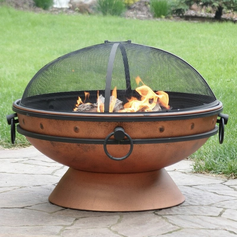 Cauldron Steel Wood Burning Fire Pit with Spark Screen *