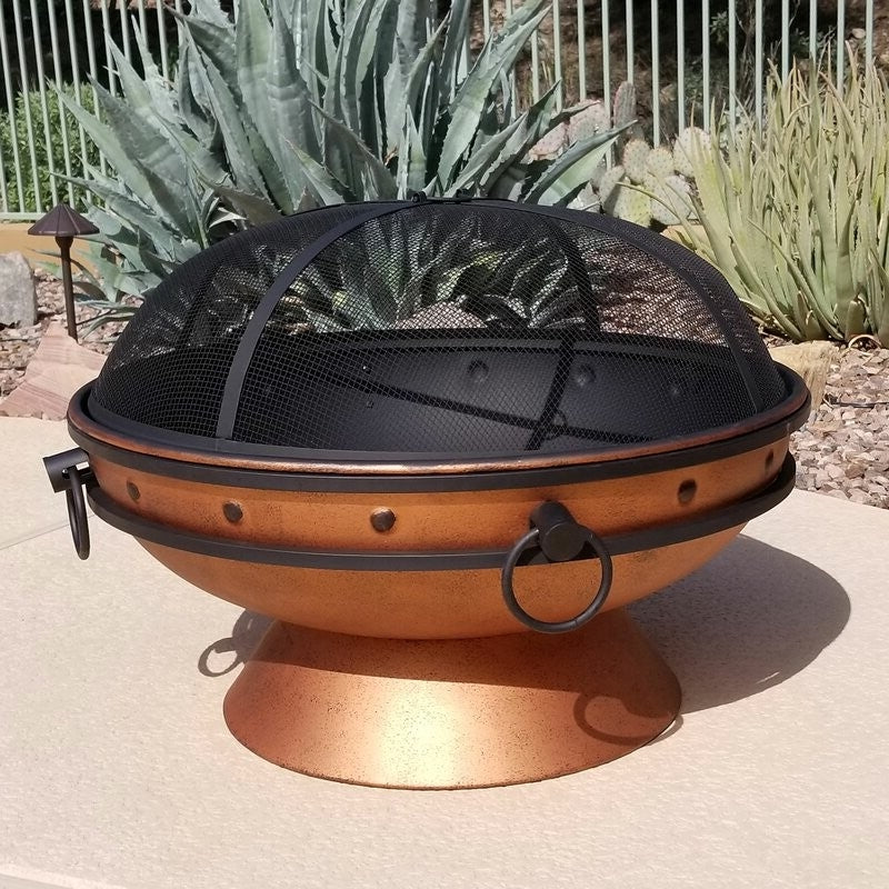 Cauldron Steel Wood Burning Fire Pit with Spark Screen *