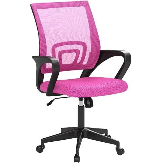 Modern Mid-Back Office Desk Chair Ergonomic Mesh with Armrest on Wheels