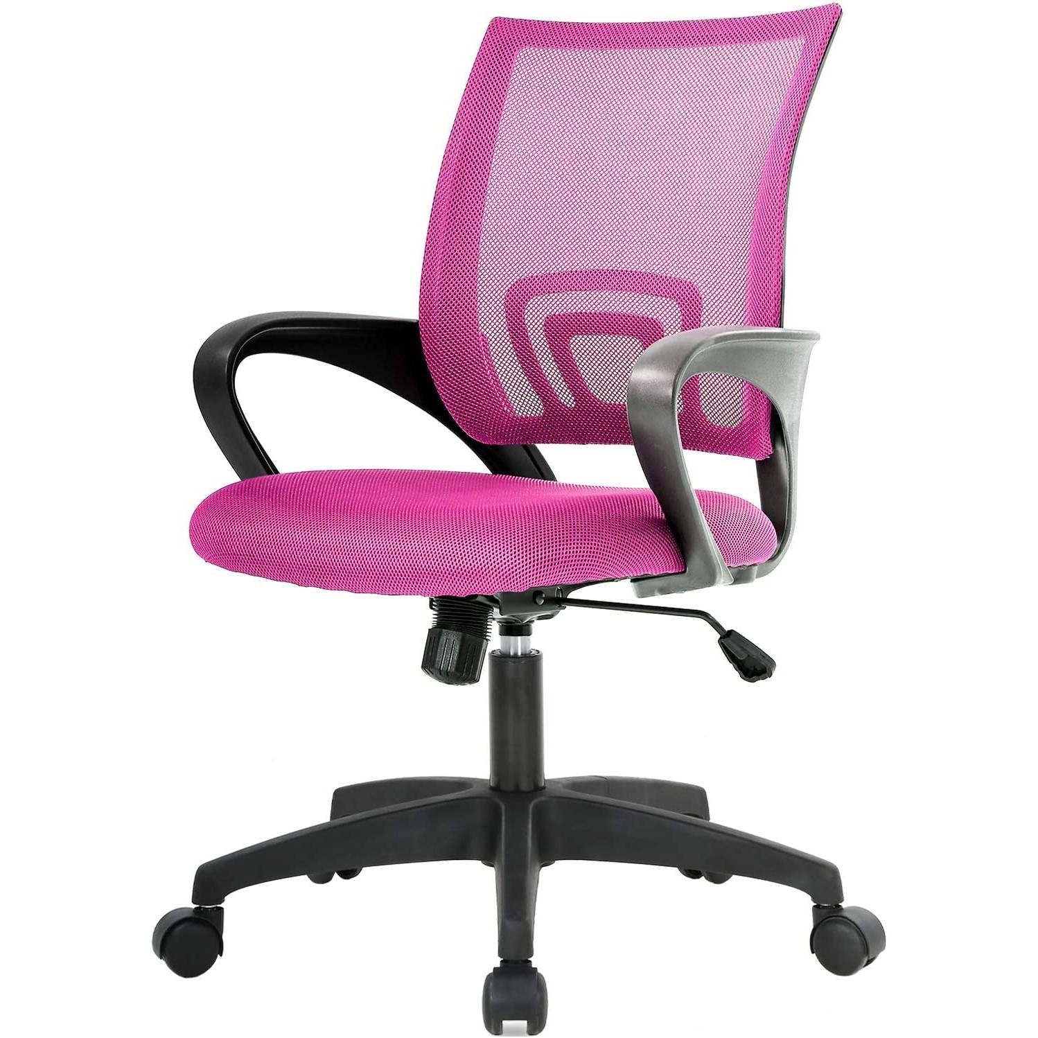 Modern Mid-Back Office Desk Chair Ergonomic Mesh with Armrest on Wheels