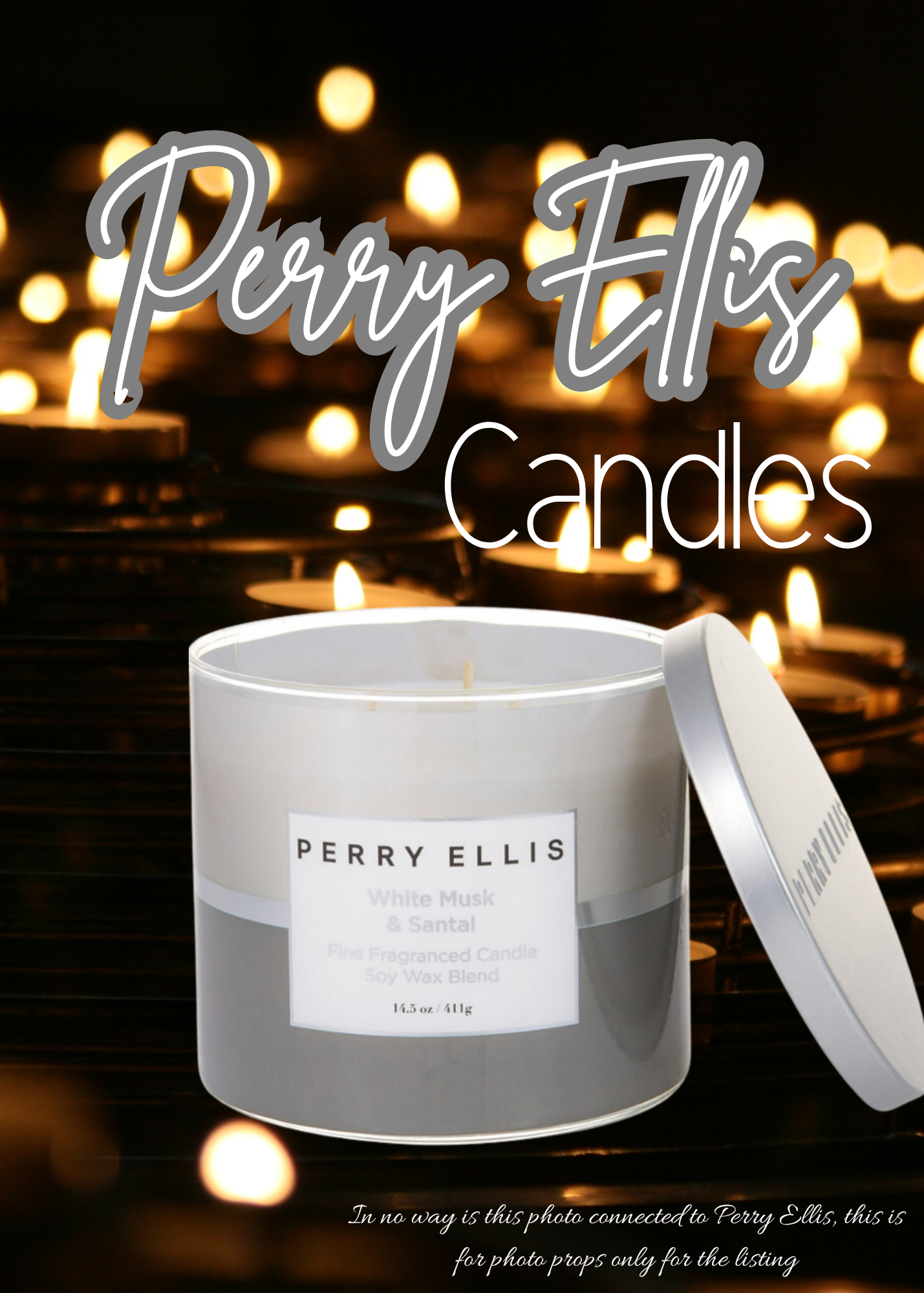 Perry Ellis White Musk & Santal Scented Candle 14.5 oz by Perry Ellis