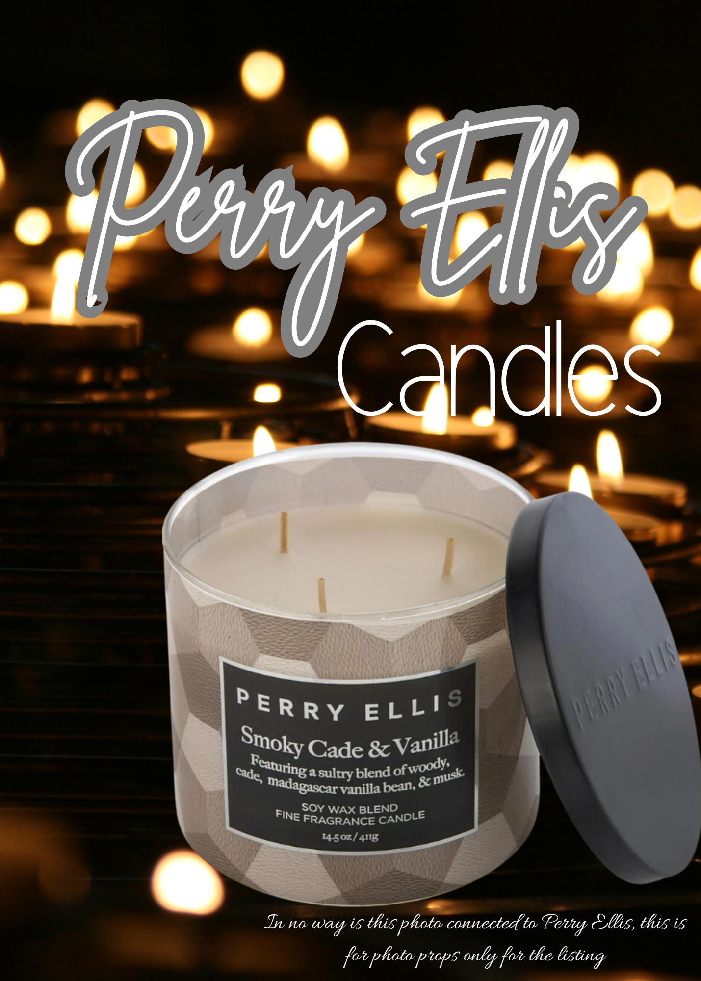 Perry Ellis Smoky Cade & Vanilla Scented Candle 14.5 oz by Perry Ellis