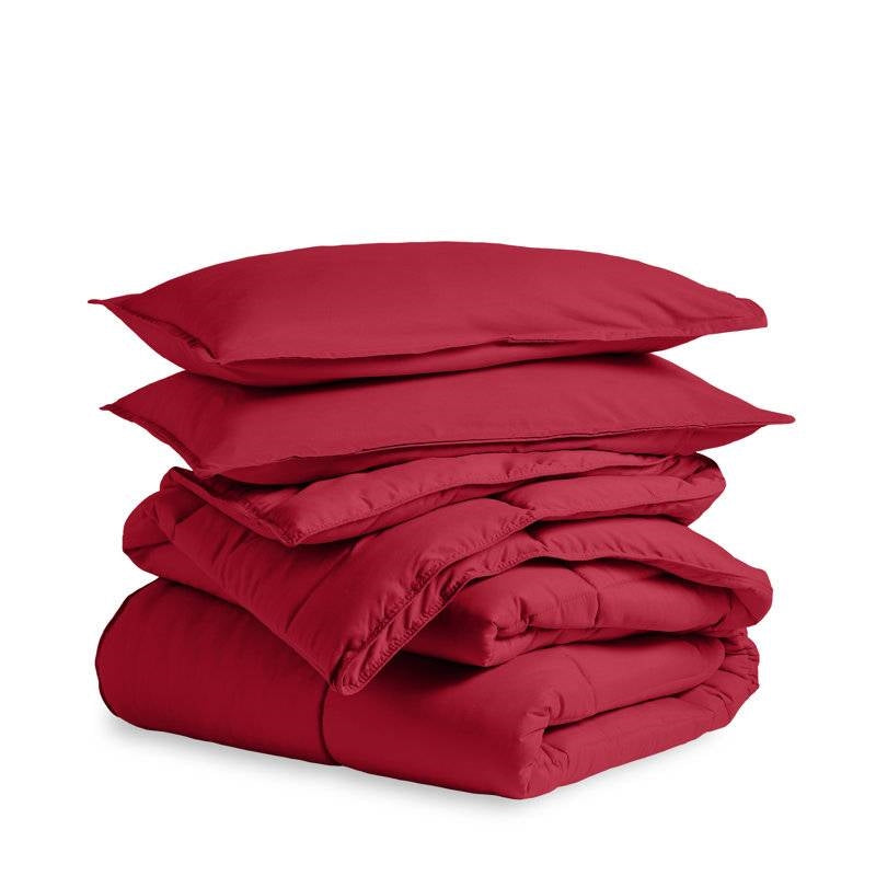 Down Alternative Comforter Set in Red