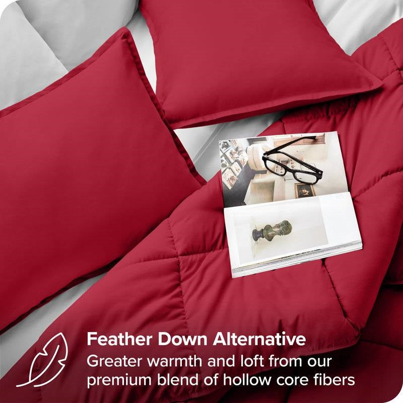 Down Alternative Comforter Set in Red