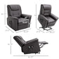 Brown Electric PU Leather Power Lift Chair with Remote Control & Side Pockets
