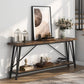 Heavy Duty 70-inch Industrial Wood Top Sofa Table with Metal Frame in Four Colors