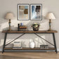 Heavy Duty 70-inch Industrial Wood Top Sofa Table with Metal Frame in Four Colors