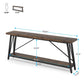 Heavy Duty 70-inch Industrial Wood Top Sofa Table with Metal Frame in Four Colors