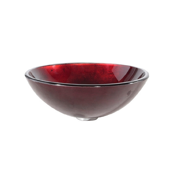 Round Tempered Glass Vessel Bathroom Sink