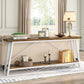 Heavy Duty 70-inch Industrial Wood Top Sofa Table with Metal Frame in Four Colors